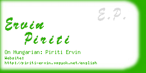 ervin piriti business card
